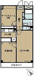 グリーンアベニュー 2LDKの間取図画像