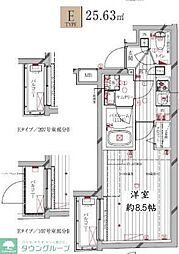 レガリス洗足池 1Kの間取図画像