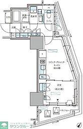 パークアクシス五反田スカイタワー 1LDKの間取図画像