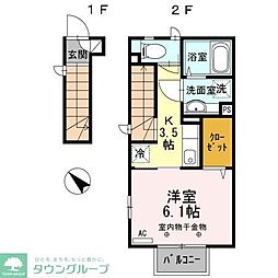 メゾンオリビエ 1Kの間取図画像