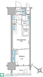 ルフォンプログレ西大井プレミア 1DKの間取図画像