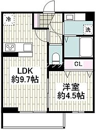 リッツハウス 1LDKの間取図画像