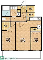 パークタワーグランスカイ 2LDKの間取図画像