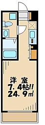 イプセ蒲田ウエスト ワンルームの間取図画像
