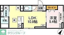 セレスティア下丸子 1LDKの間取図画像