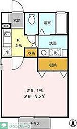 ブラン・シェソワ中馬込 1Kの間取図画像