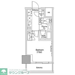 ザ・パークハビオ荏原中延駅前 1Kの間取図画像