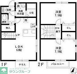ベルジュ田園調布A 2LDKの間取図画像