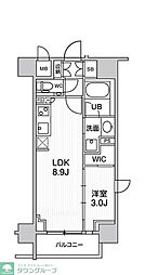 JR京浜東北・根岸線 大森駅 徒歩4分の賃貸マンション 8階1LDKの間取り