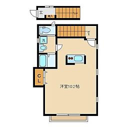 JR横須賀線 西大井駅 徒歩7分の賃貸アパート 2階ワンルームの間取り