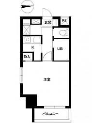 都営浅草線 高輪台駅 徒歩4分の賃貸マンション 4階1Kの間取り
