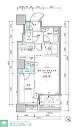 都営大江戸線 勝どき駅 徒歩2分の賃貸マンション 17階1LDKの間取り
