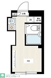 プラチナフォルム大森ＮｏｒｔｈII 4階ワンルームの間取り
