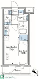 品川区旗の台5丁目マンション 1DKの間取図画像