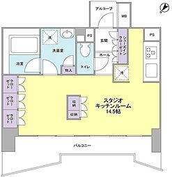 LaSante五反田 ワンルームの間取図画像