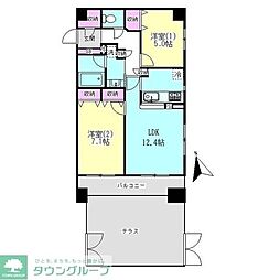 ヒルレジデンス大崎 2LDKの間取図画像