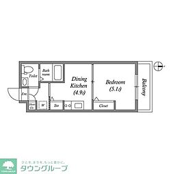GRANPASEO舎人 1DKの間取図画像