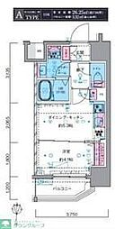 ジェノヴィア南千住スカイガーデン 1DKの間取図画像