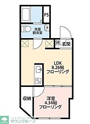 Libo北千住 1LDKの間取図画像