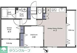 ドゥーエ代々木 2LDKの間取図画像