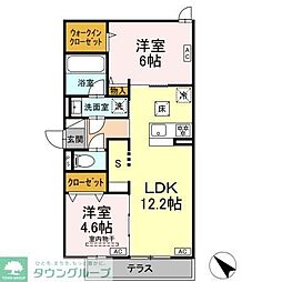 セレスティア新宿 2LDKの間取図画像
