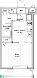 アーバンパーク六町 1DKの間取図画像