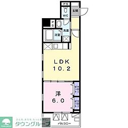 グレイス竹の塚 1LDKの間取図画像