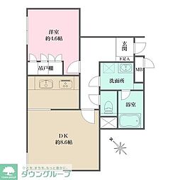 藤和シティコープ桜新町 1DKの間取図画像