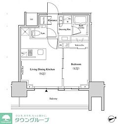 ザ・パークハビオ北千住 1LDKの間取図画像
