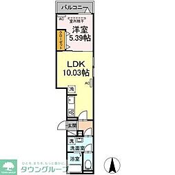セレスティア一ツ家 1LDKの間取図画像
