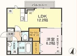 D-room煌 1LDKの間取図画像