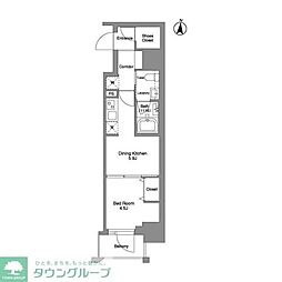 クラリティア綾瀬 1DKの間取図画像