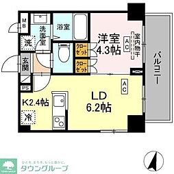 ロイジェント西新井 1LDKの間取図画像