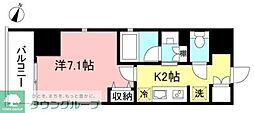 プライムメゾン初台 1Kの間取図画像