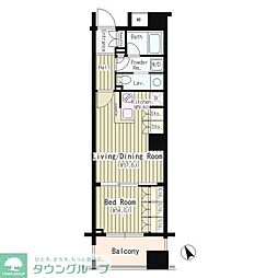 コクヨーレ日本橋 1LDKの間取図画像