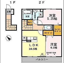 ジラソーレ 2LDKの間取図画像
