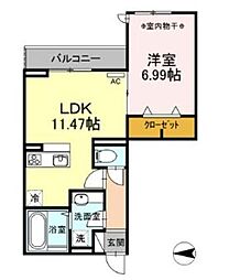 ファミユA 1LDKの間取図画像