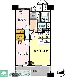 ロイヤルパークス西新井 2LDKの間取図画像