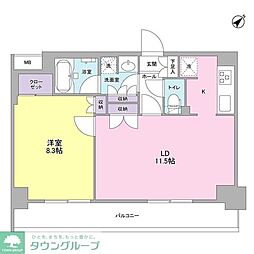 プラース千代田富士見 1LDKの間取図画像