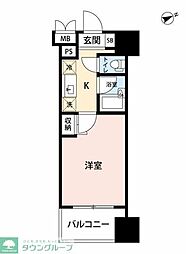 プライムアーバン大崎 1Kの間取図画像