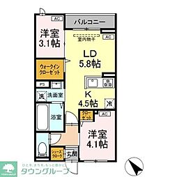 セレスティア白鳥 2LDKの間取図画像