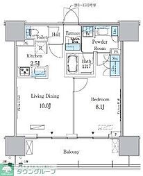 HARUMIFLAGPARKVILLAGEB棟 1LDKの間取図画像