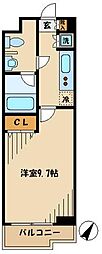 パシフィックコート目黒南 1Kの間取図画像