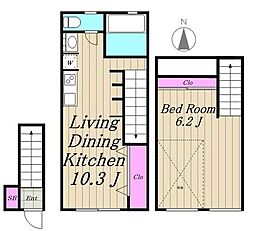 エピ駒沢 1LDKの間取図画像