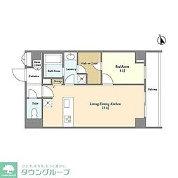 OrchidResidence銀座東 1LDKの間取図画像