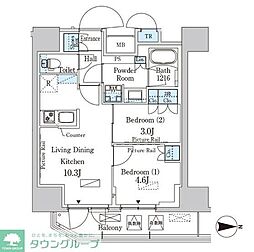 PARKAXIS入谷 2LDKの間取図画像