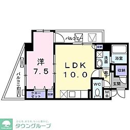 リバティーズSAGA2 1LDKの間取図画像