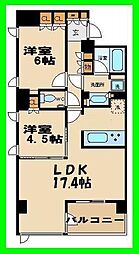 ガーデニエール砧レジデンス 2LDKの間取図画像