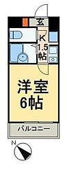 スカイコート日本橋人形町2 1Kの間取図画像