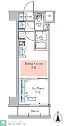 アーバネックス菊川2 1DKの間取図画像